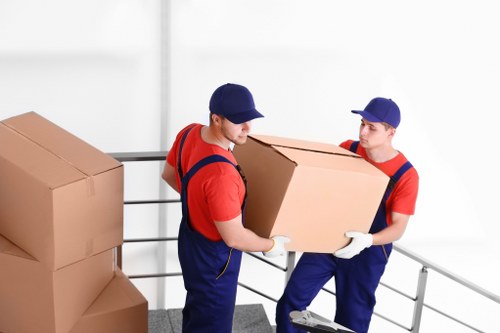 Boxes and furniture being prepared for self storage pricing estimate in St John’s Wood