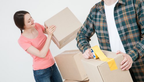 Students using storage for boxes and luggage in Stjohnswood