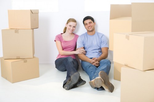 Cubic-yard storage pricing example with neatly stacked boxes