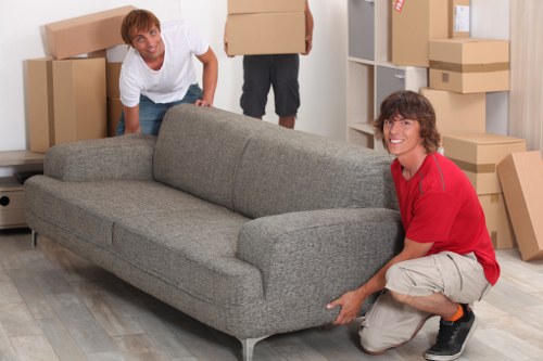 Packed boxes and home contents prepared for storage