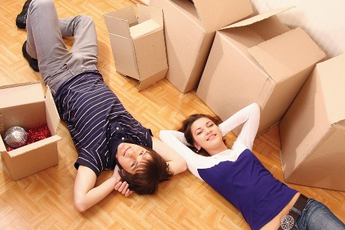 Packed boxes and furniture ready for secure storage